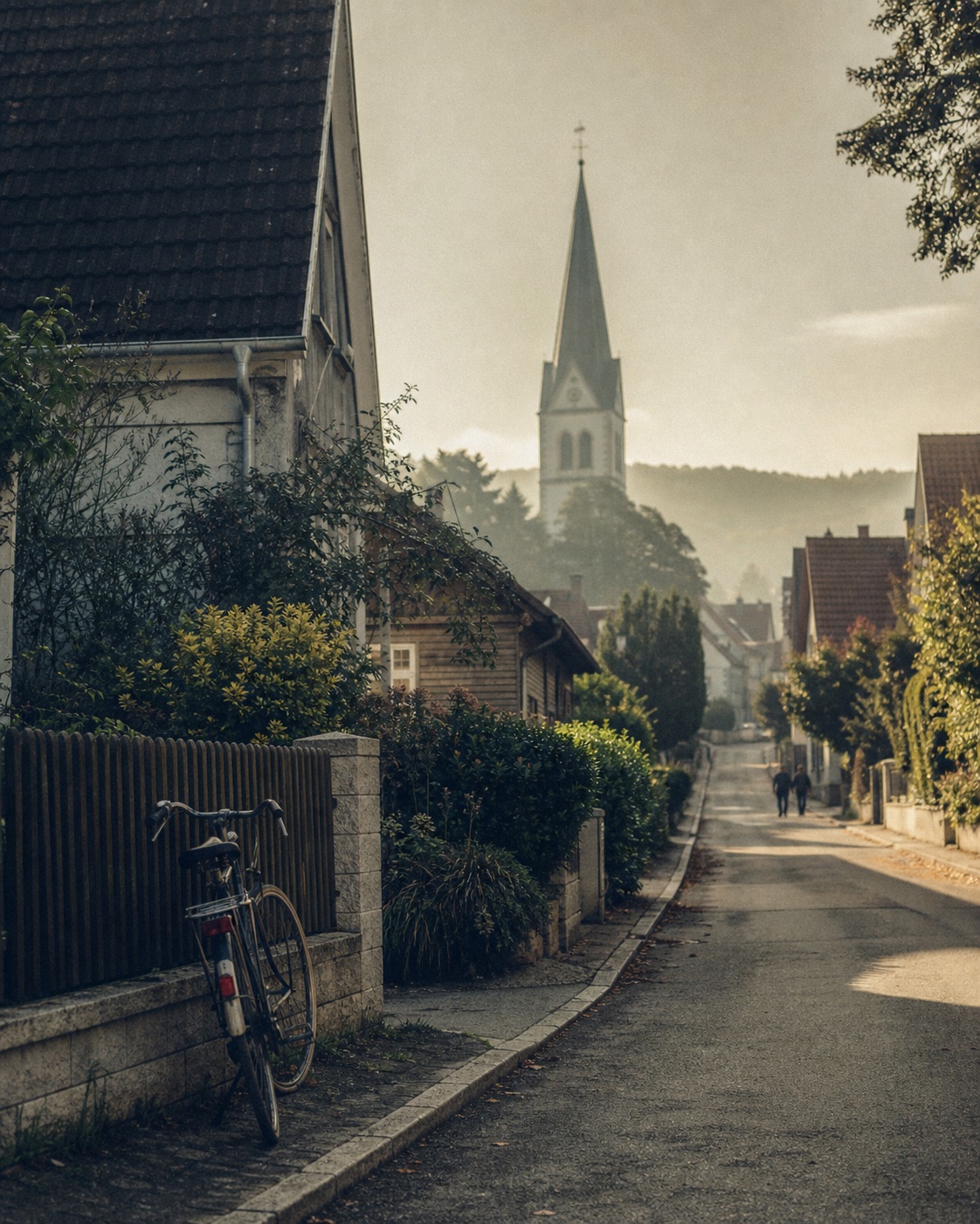 Ein ruhiger Ortsrand im Abendlicht — ankommen, wo man hingehört