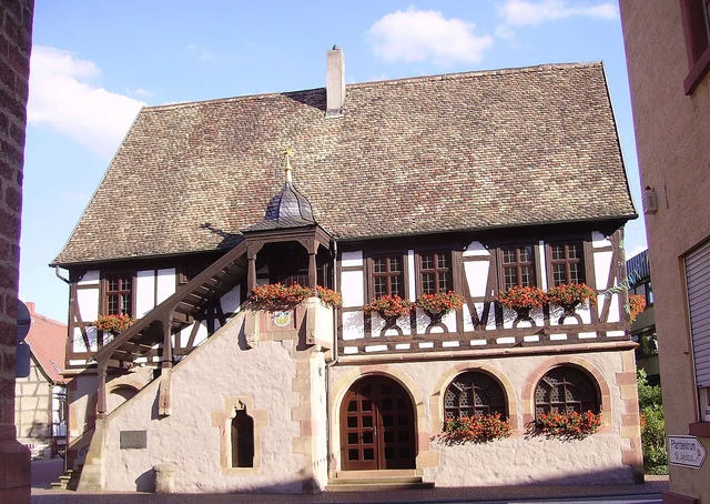 Historisches Fachwerk-Rathaus in Schifferstadt im Rhein-Pfalz-Kreis