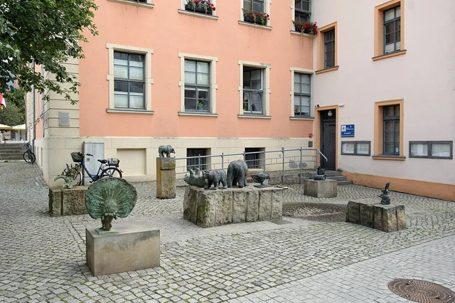 Brunnen am Marktplatz in Bernau bei Berlin