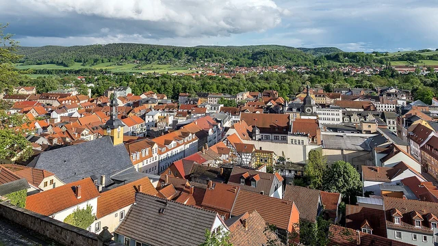 Blick auf die historische Kernstadt in Rudolstadt
